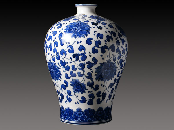 釉中彩骨質瓷花瓶